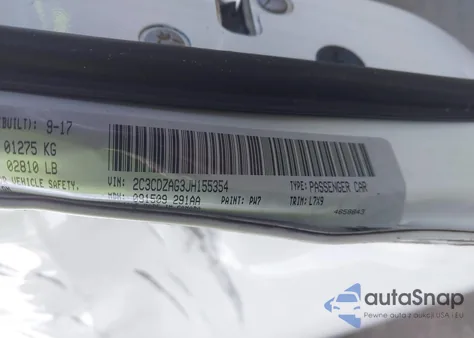 2018 Dodge Challenger Sxt из США, поврежденный, VIN 2C3CDZAG3JH155354